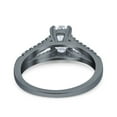 thumbnail image 3 of Black Tone, Simulated Cubic Zirconia Size-10 Split Shank Halo Oval Wedding Engagement Ring 925 Sterling Silver, 3 of 7