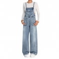 thumbnail image 2 of CPNG Girls Loose Jumpsuit Teen Girls Sleeveless Denim Bib Overall Wide Leg Jean Jumpsuits with Adjustable Strap(Blue,13-14 Years), 2 of 6
