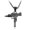 thumbnail image 1 of Collar de acero inoxidable para hombre, colgante de ametralladora Uzi Submachine Gun, 1 of 5