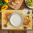 thumbnail image 4 of Sunflower Placemats Set of 12, Yellow Floral Elegant Pastoral Flowers Rustic Placemats for Dining Table, Place Mats for Kitchen Tabletop, Waterproof Wipeable Dining Table Mats Set, 4 of 9