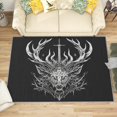thumbnail image 1 of 3x5 Rug, Deer Door Mat, Gothic Deer Head Rug, Black and White Rugs for Entryway, Washable & Non Slip & Soft Low Pile Small Carpet, Indoor Doormat, Deer Home Decor & Gifts, 1 of 1