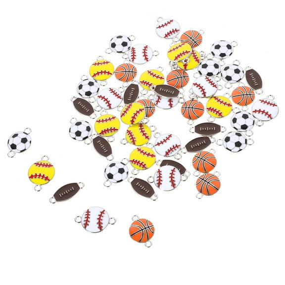 WSTEER 50Pcs Sports Ball Charms Jewelry Pendants Jewelry Making Hanging Charms for Jewelry (Mixed Style)