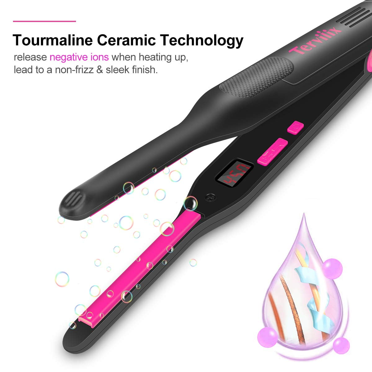 Terviiix 3 10 Professional Straight Styling Ceramic Flat Iron Hair Straightener Pink Walmart
