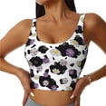 thumbnail image 2 of Haiem Daisies Flowers Pattern Womens Sports Bra - U Neck Padded Low Impact Yoga Bra Workout Crop Top Gym Moisture-Wicking Workout Vest -Small, 2 of 9
