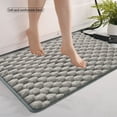 thumbnail image 5 of Non Slip Bathroom Floor Mat | Absorbent Polyester Entrance Rug | Soft Washable Bedroom Carpet | Quick Dry Durable Foot Mat | Decorative Pattern | Gray White | 23.6 x 15.7 in, 5 of 6