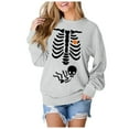 thumbnail image 2 of Pregnant Halloween Sweatshirts for Women 2025 Crewneck Pregnancy Announcement Skeleton Graphic Sweatshirt Pullover Top, 2 of 6