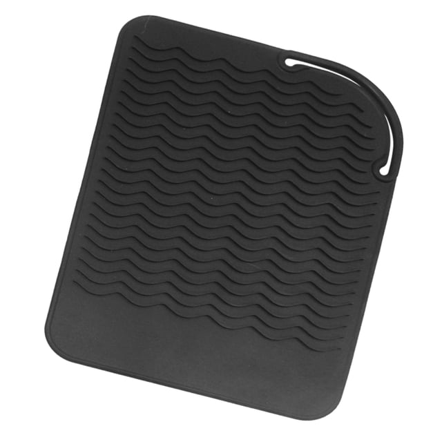 Qarigey Bolsa de alfombrilla resistente al calor de silicona para rizador de pelo, alisador de pelo multifunción, alfombrilla de silicona para plancha Cuidado del cabello negro Qarigey CE000433-02