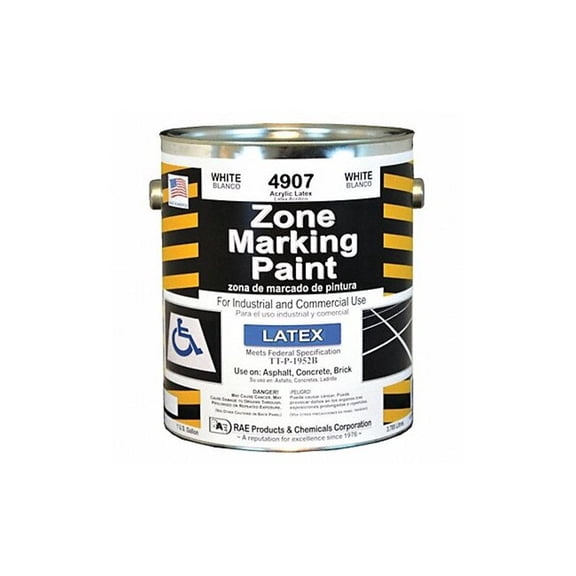 Rae Traffic Zone Marking Paint, 1 gal., White, Latex Acrylic -Based 4907-01