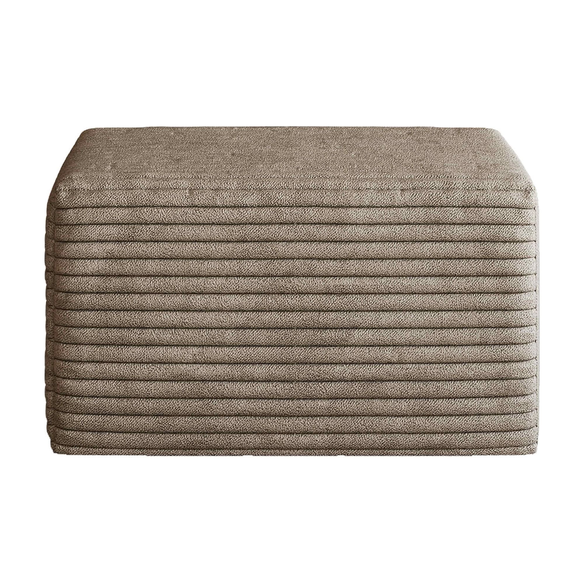 MAYEERTY Plush Corduroy Sofa Ottoman, No Assembly Required, Camel