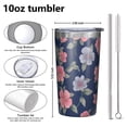 thumbnail image 4 of Pioneer Flower 10oz Tumblers Stainless Steel Tumbler with Lid and Straw,Vacuum Insulated Double Wall Travel Tumbler Cups with Cleaning Brush for Coffee, Tea, 4 of 4
