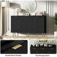thumbnail image 5 of Senfot 7 Drawers Dresser, Wood Modern Dresser for Closet,Fluted Chest of Drawers with Gold Handle, Bedroom Furniture Storage Organizer for Bedroom,Living Room, Hallway, Black, 5 of 5