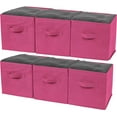 thumbnail image 6 of HOMESTO 11" Fabric Foldable Storage Cubes Bins - Hot Pink - (6 Pack), 6 of 9
