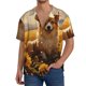 thumbnail image 1 of Fotbe Pastoral Sunflower Corgi Camisa Estampada de Manga Corta para Hombre, Casual de Verano, Estilo Playero, Sin Arrugas-3X-Large, 1 of 5