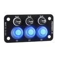 thumbnail image 4 of funtasica 12V 24V Toggle Switch Panel Mount Easy to Install Replacement Yacht Car 3 Gang Switch Panel Blue LED for Bus Marine Boat, 4 of 8