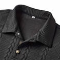 thumbnail image 6 of Polo Tees for Men Long Sleeve Textured Knit Tees Shirt Loose Fit Black TShirt Men, 6 of 6