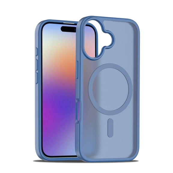 Dteck Magnetic Matte Case for iPhone 17,Shockproof TPU PC Case Compatible with Mag Safe Frosted Translucent Back Cover for iPhone 17,Blue