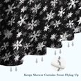 thumbnail image 6 of Black Christmas Snowflake Pattern Shower Curtain 72"x72" ,Bathroom Decorative Shower Curtains Set with 12 Hooks,Modern Waterproof Washable Shower Curtain, 6 of 6