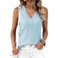 thumbnail image 7 of BTFBM Womens Tank Tops Summer Eyelet Crossed V Neck Sleeveless Casual Loose Fit Basic Spring Top Vacation Outfits, 7 of 7