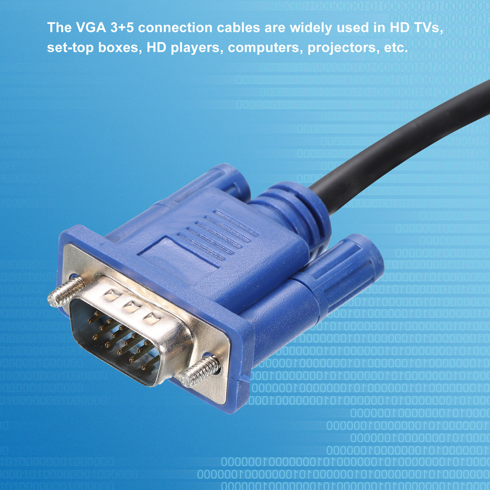 25 FT VGA/SVGA Cable Male To Male Gold Connectors - For Monitor, LCD, LED Displays