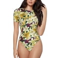 thumbnail image 2 of Picia Lilies Flowers Womens One Piece Swimsuits Modest Tummy Control Bathing Suits Lace Up Slimming Swim Suit-Small, 2 of 9