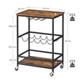 thumbnail image 5 of VASAGLE Carrito con Ruedas, Carrito de Cocina, 40 x 60 x 82 cm, Carrito de Servicio con Soportes para Vasos y Botellas, Estilo Industrial, Marrón Rústico y Negro, 5 of 5