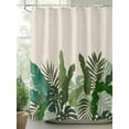 thumbnail image 2 of Fsddascl Palm Leaves Tropical Shower Curtain Set - Long 72" x 84" Washable Bathtub Curtain with 12 Hooks, Beige Summer Watercolor Botanical Waterproof Fabric Stall Shower Curtains for Bathroom, 2 of 6