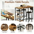 thumbnail image 6 of Recaceik Modern 36.2“H Bar Table and 2 PU Leather Barstools with 3 Storage Shelve, 6 of 10