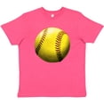 thumbnail image 3 of Inktastic Yellow Softball Youth T-Shirt, 3 of 5