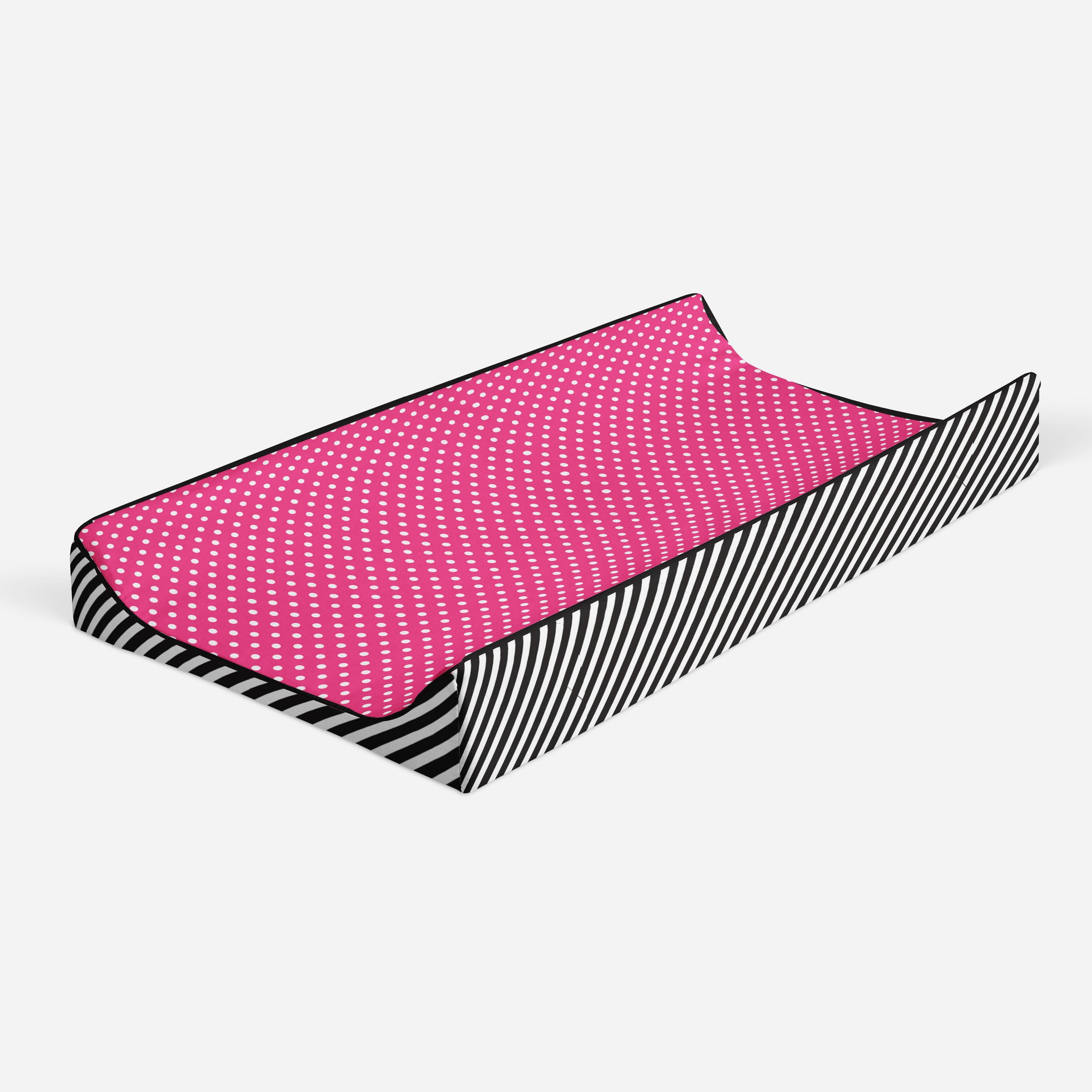 Bacati - Love Aztec Black/Fuchsia Girls Quilted Changing Pad Cover