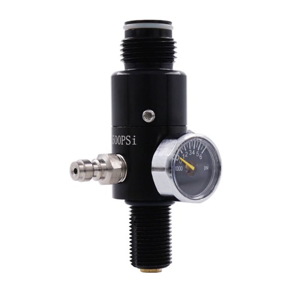 TUXING 4500PSI Paintball Air Tank Regulator & Valve Guage, Durable Aluminum Paintball Regulator,for Industrial(Inlet 4500psi, Outlet 2200psi),5/8-18UNF