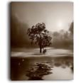 thumbnail image 4 of Designart - Alone Tree on Island in Sepia - Extra Large Wall Art Landscape, 4 of 5