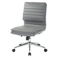 thumbnail image 4 of Office Star Products Armless Mid Back Manager's Faux Leather Chair - Charcoal with Chrome Base, 4 of 7