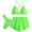 Green, variant on Tqyyweavej 3 Piece Triangle Bikini Sets for Women Scalloped Solid Color Spaghetti Strap Tops Loose Elastic Waist Board Shorts with Swim Bottoms