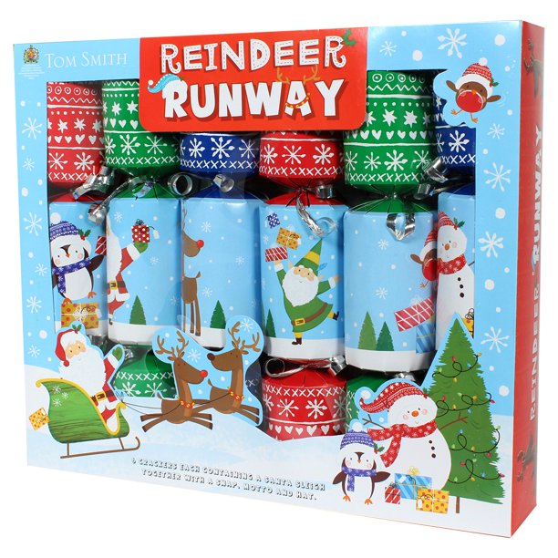 Tom Smith Fun Family Christmas CrackersNovelty Reindeer Runway Game