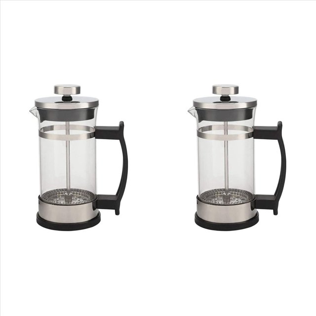 2X Coffee Maker Pot,Stainless Steel Glass Coffee Pot French Press Filter Pot Household Tea Maker,Suitable for Making Tea,2 * Coffee Pot,transparent