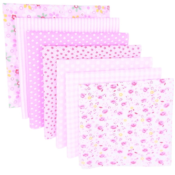 Cotton Fabric DIY Making Supplies Quilting, 7 Pcs 19.69"x19.69" Patchwork Fabric Fat Quarter Bundles DIY for Sewing Craft Precut Quilt Sewing Quilting Fabric Quilting Cotton Patchwork CushionsPink