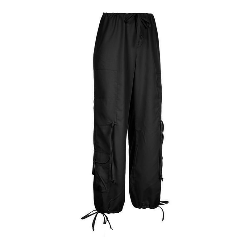 Sunisery Women Cargo Pants High Waist Straight Leg Baggy Pants E