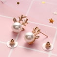 thumbnail image 6 of Earrings Christmas Pearl Deer Earrings for Women Unique Holiday Jewelry Fashionable Statement Accessories, 6 of 7