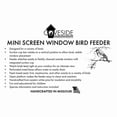 thumbnail image 4 of Wooden Mini Window Screen Bird Feeder - Handcrafted Eastern White Pine Window-Mount Feeder for Casement Windows - Easy Fill, Compact 2.5"H x 10"W x 10"D - Made in Maine, USA, 4 of 9