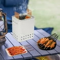 thumbnail image 3 of 26 Skewers Portable Square Smokeless Charcoal Hanging Grill, Stainless Steel Kebab Skewer Grill Heat Resistant and Long-Lasting Outdoor Cooking Grill for Garden, Camping, Patio Party, 3 of 15