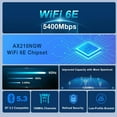 thumbnail image 2 of WiFi 6E AX5400 PCIe WiFi Card for Desktop PC (Intel AX210) Bluetooth 5.3, WPA3, 802.11AXE Tri Band Wireless Adapter with MU-MIMO, OFDMA, Ultra-Low Latency, Supports Windows 11, 10 (64bit), 2 of 6