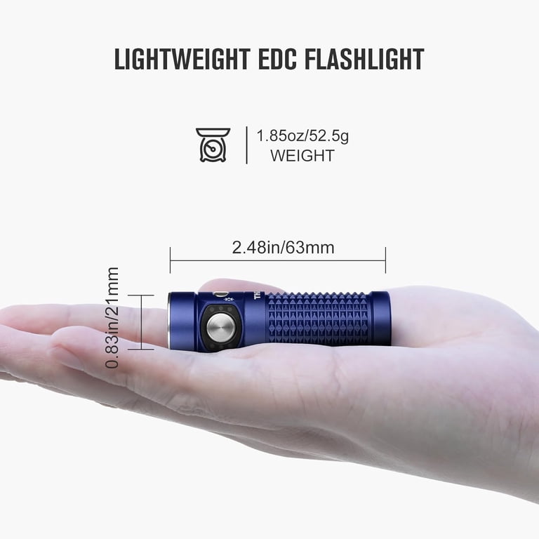Olight, Baton 4 Rechargeable EDC Flashlight, 1300 Lumens, Regal