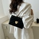 thumbnail image 4 of Textura de moda color sólido tendencia de invierno 2025 moda casual este año popular línea de bordado hombro bandolera pequeño cuadrado bolso, 4 of 5