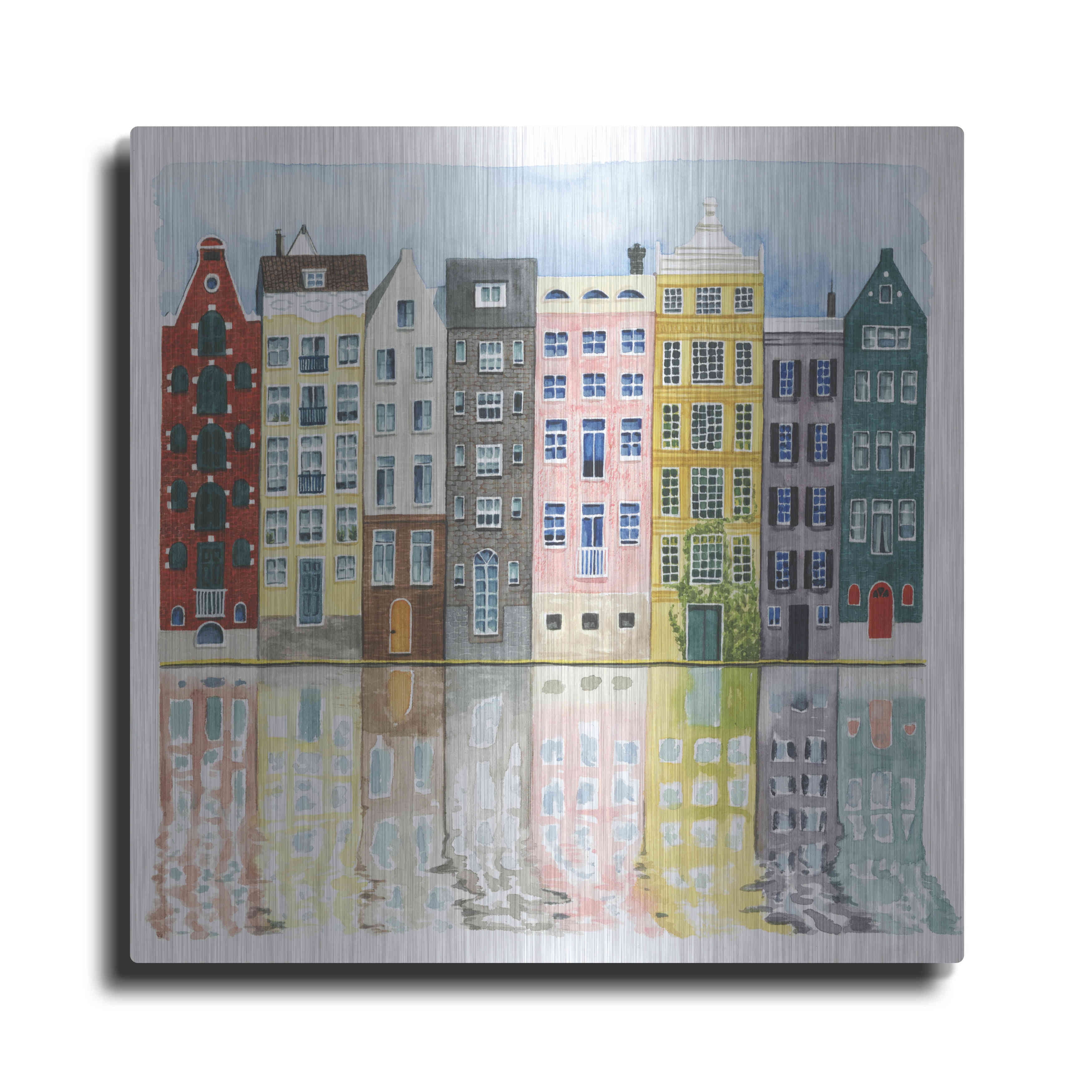 Grace Popp Colorful Neighborhood Canvas Art Print 24" x 24"