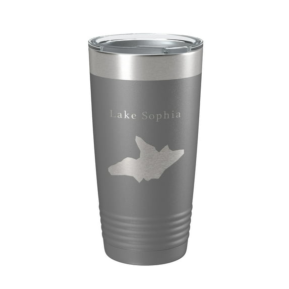 Lake Sophia Map Tumbler Travel Mug Insulated Laser Engraved Coffee Cup Hot Springs Village Arkansas 20 oz Dark Gray