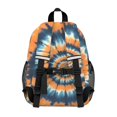 thumbnail image 3 of Orange and Blue Tie Dye Pattern Backpack for School, Cute School Bag with Adjustable Shoulder Straps and Padded Back, 15"x11.42"x5.5", 3 of 5