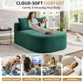 thumbnail image 2 of CQSXDA Convertible Corduroy Chaise Lounge Chair with Two Pillows 67.5'' Sofa Bed No Assembly Required for Home, Green, 2 of 11
