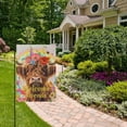 thumbnail image 5 of Highland Cow Flowers Rainbow Garden Flag House Banner 12" x 18" Double Sided Outdoor Yard Decoration, 5 of 6