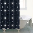 thumbnail image 4 of Dark Blue Sun Moon Star Pattern Shower Curtain 84"x72" ,Bathroom Decorative Shower Curtains Set with 12 Hooks,Modern Waterproof Washable Shower Curtain, 4 of 6