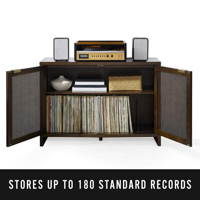 kenji.m Crosley Kenji Turntable Cabinet, Record Player Stand with Vinyl